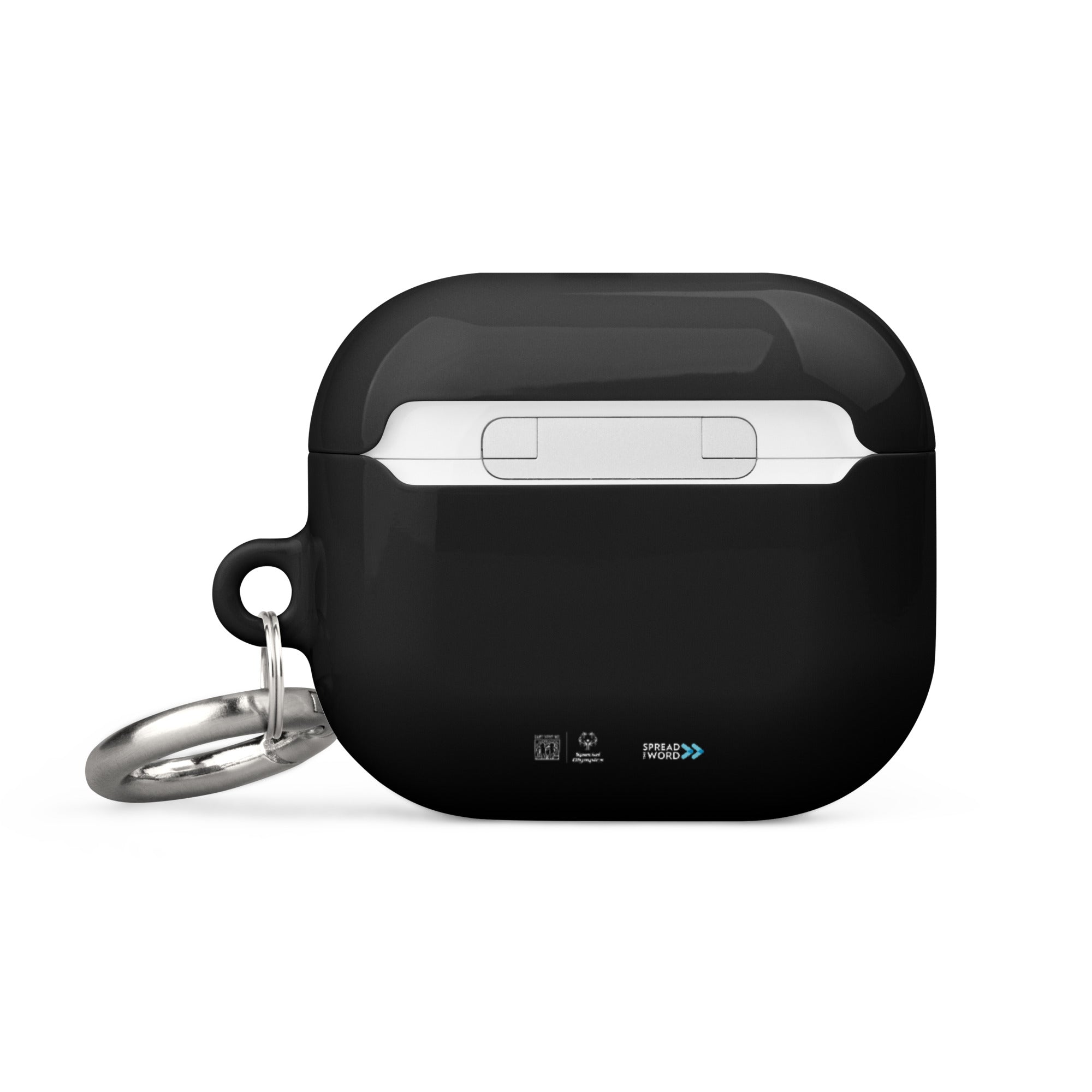 Verspreid het woord “Wees de stem, pleit voor verandering” Zwarte AirPods-hoesje (AirPods Gen3)