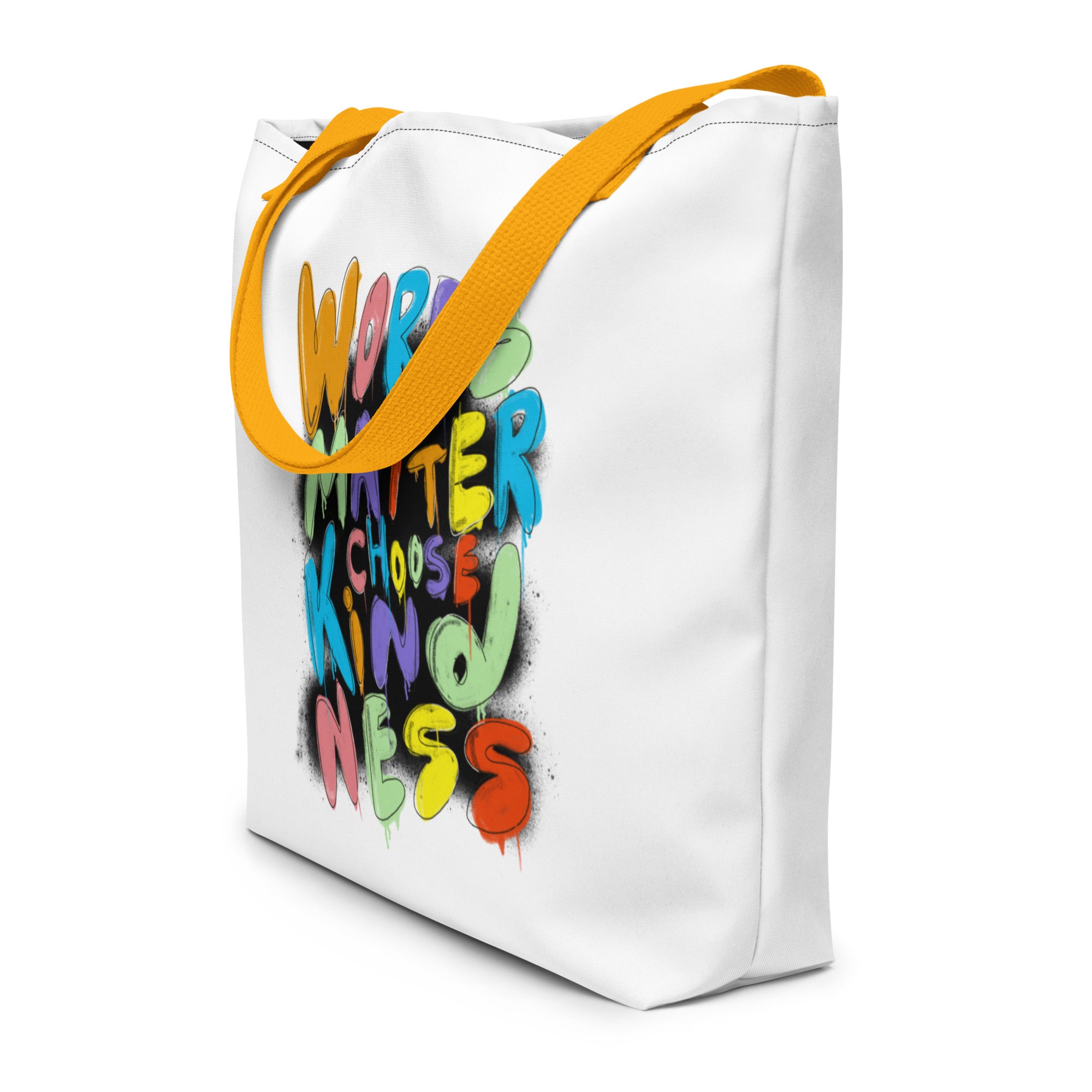 Verspreid het woord, woorden tellen – Kies voor vriendelijkheid Witte Tas