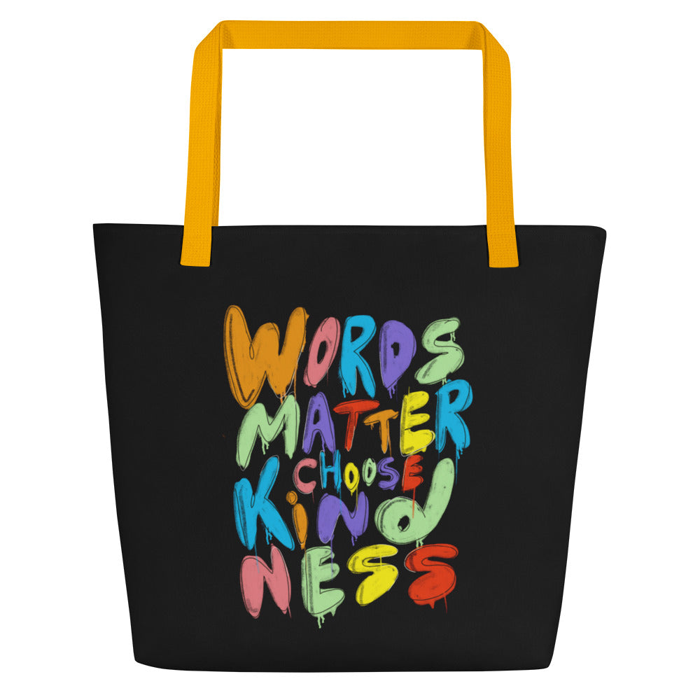 Faites passer le mot, les mots comptent – Optez pour la gentillesse Sac Noir