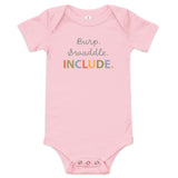 SO “Burp. Swaddle. Include.” Baby Onesie (Global)