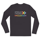 Camiseta de manga larga de colores del orgullo de inclusión: Difunde la Palabra (Global)