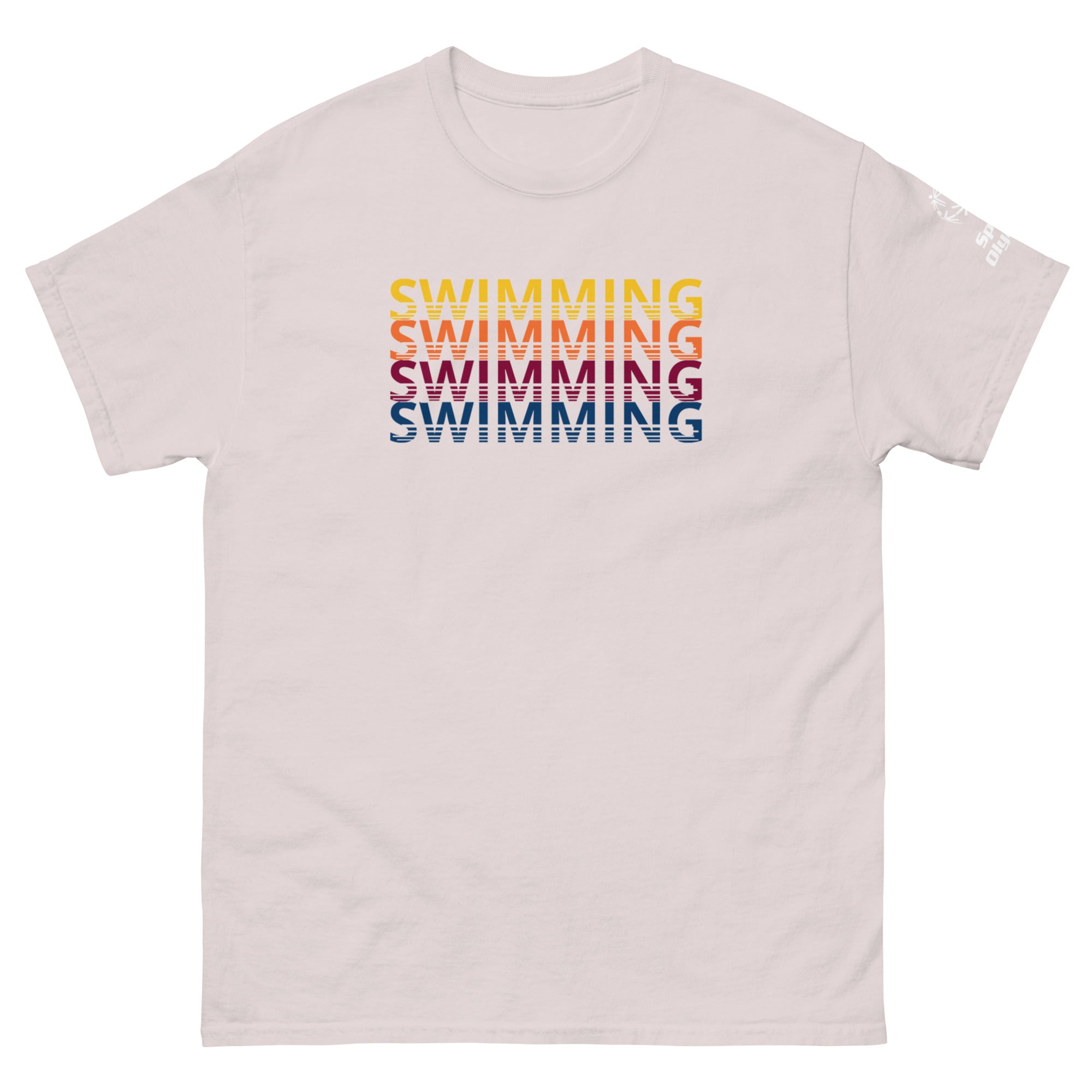 Retro Herhalende Zwemsport T-Shirt