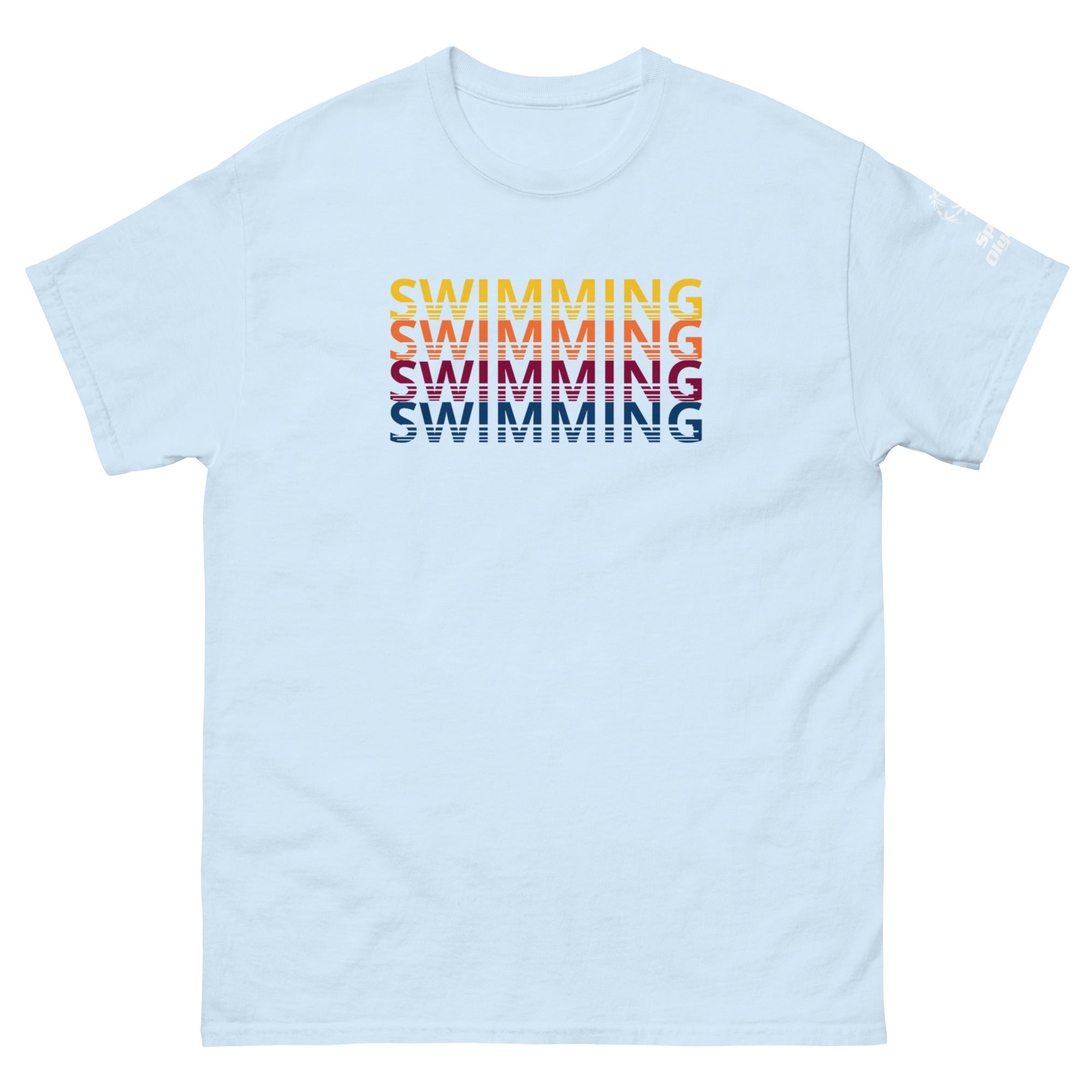 Retro Herhalende Zwemsport T-Shirt