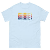 Camiseta Deportiva Retro de Natación con Patrón Repetitivo