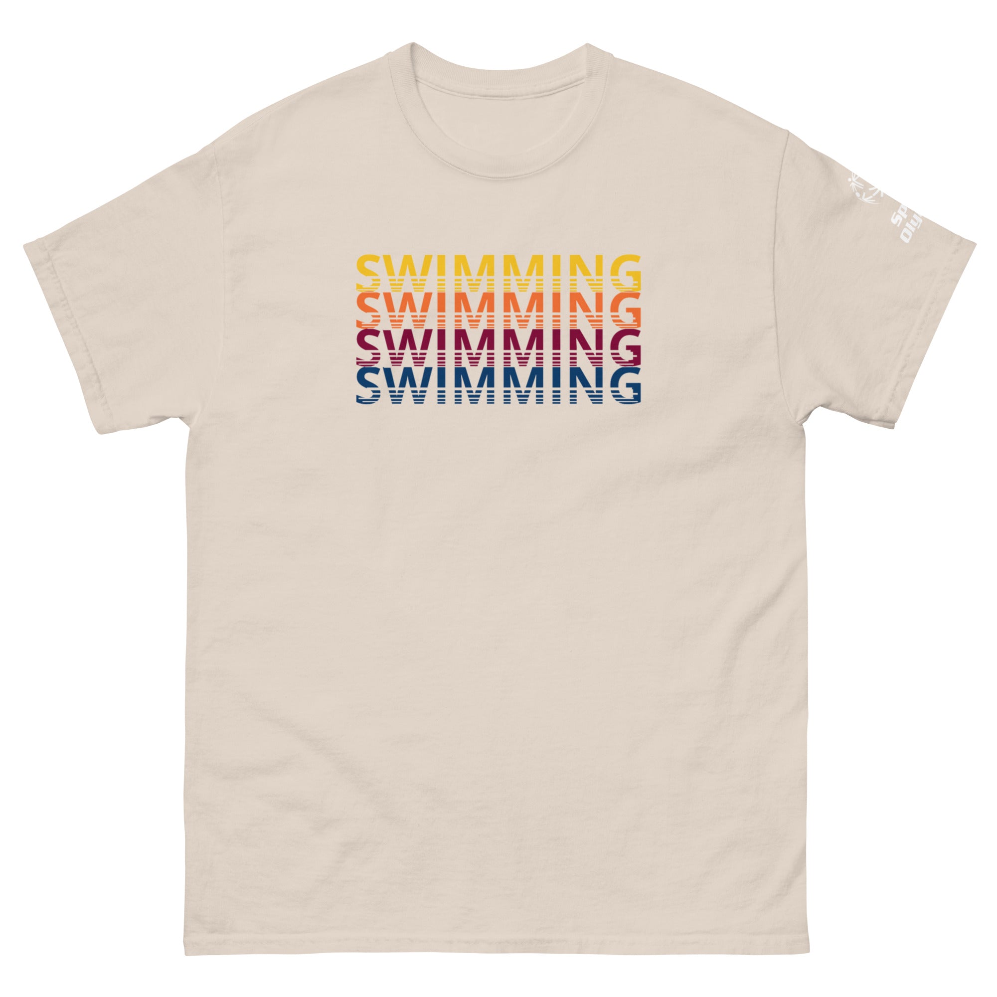 Retro Herhalende Zwemsport T-Shirt