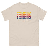 Retro Herhalende Zwemsport T-Shirt