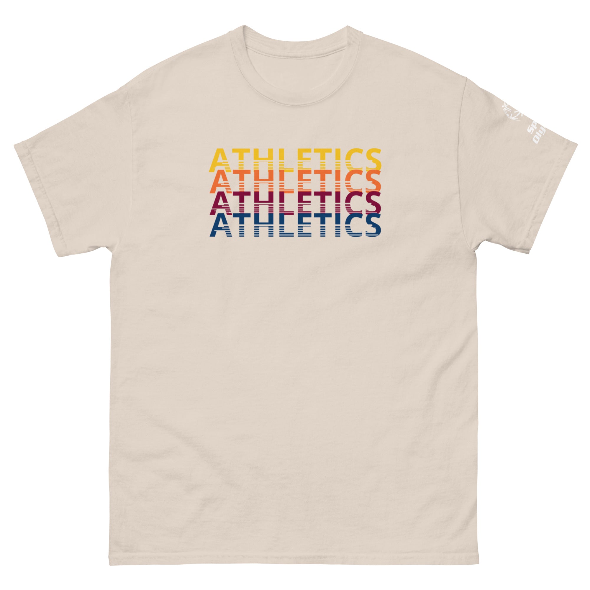 Camiseta deportiva retro de Athletics con diseño repetitivo