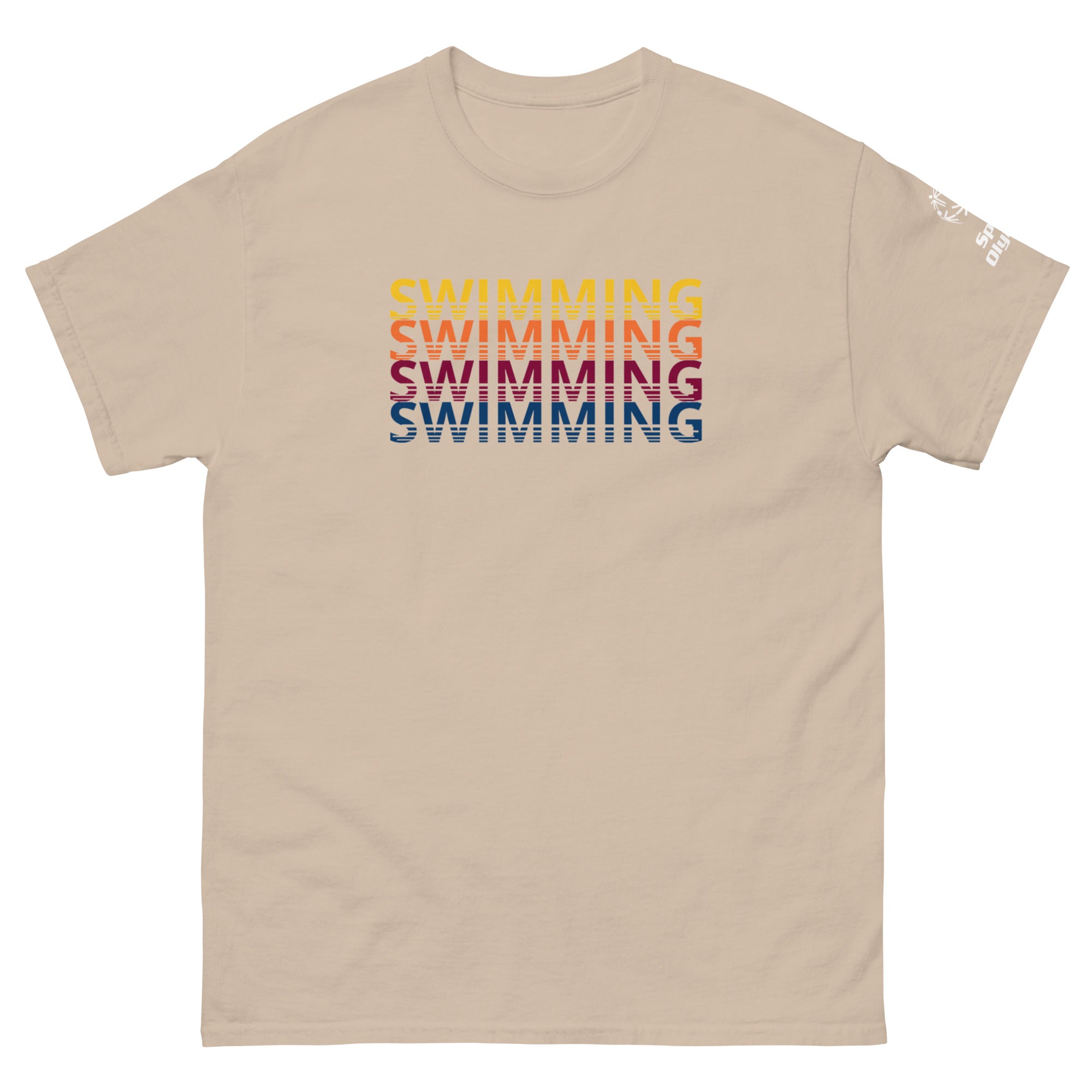 Retro Herhalende Zwemsport T-Shirt