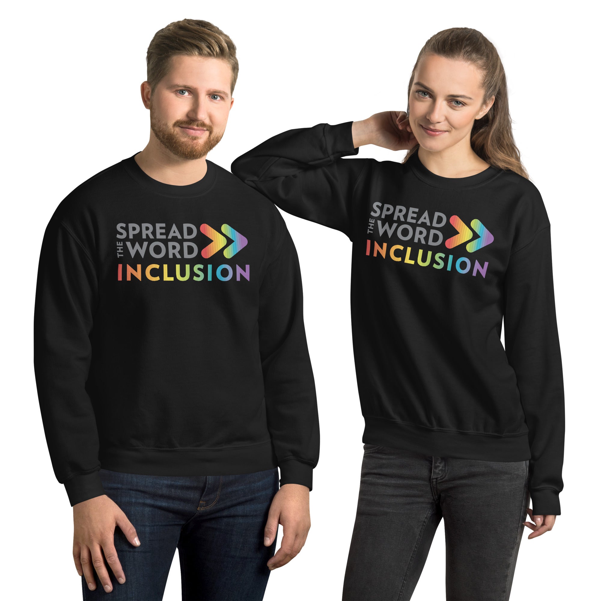 Sweat-shirt aux couleurs de la Fierté : Faites passer le mot Inclusion Inclusion (Global)