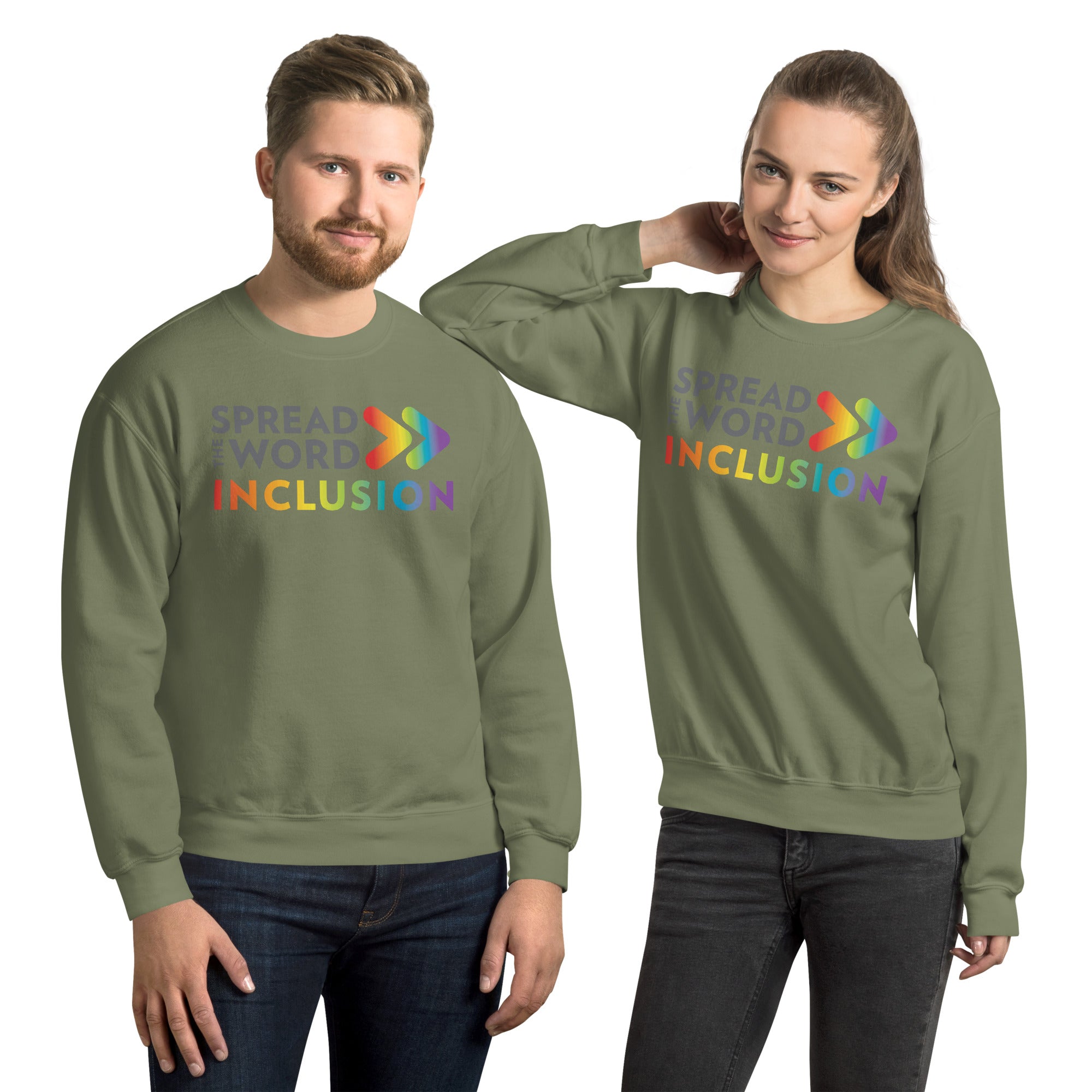 Sweat-shirt aux couleurs de la Fierté : Faites passer le mot Inclusion Inclusion (Global)