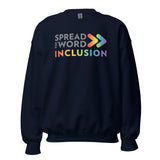 Verspreid het woord: Inclusie, Inclusie – Pride-kleurige sweatshirt